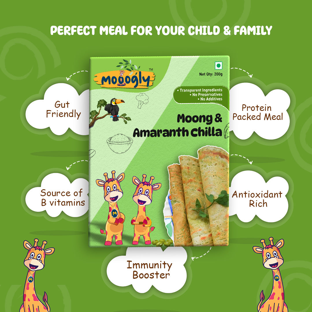Moong and Amaranth Chilla, Protein & Antioxidant Rich